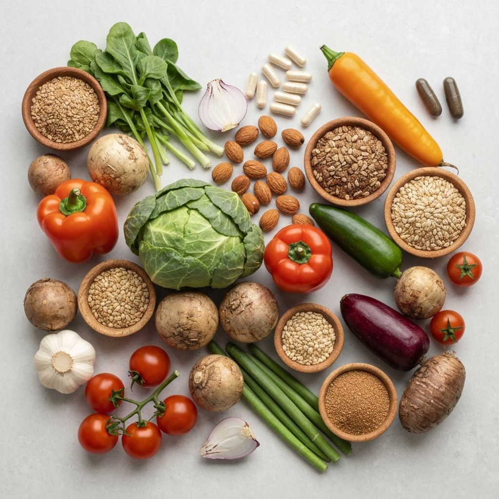 Colorful assortment of fresh vegetables and fruits